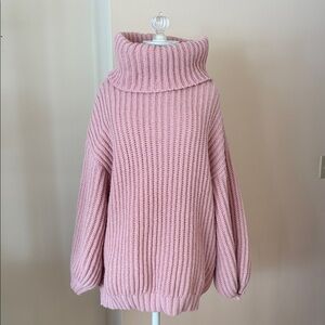 Vici Cozy Pink Turtleneck Sweater Dress